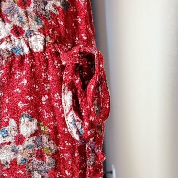 Free People Maroon Floral Tunic Top - Picture 6 of 8